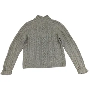 Vintage North Crest Cable Knit Mock Neck Sweater Womens Small Tan Acrylic‎ Wool thumbnail 2