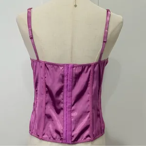 Vintage Victoria’s Secret Y2K Lace Corset Tank Top Large Pink Satin Goth Sexy thumbnail 3