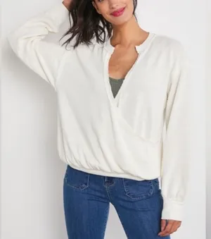 Free People Anyway Tee In Gardenia Color Size M thumbnail 1