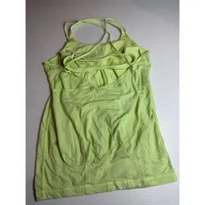 Lululemon Size 6‎ Neon yellow green Athletic Tank Top Built-In Bra Activewear thumbnail 5