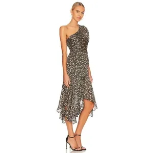 NWT ASTR Santorini Black One Shoulder Dress Size XS thumbnail 2