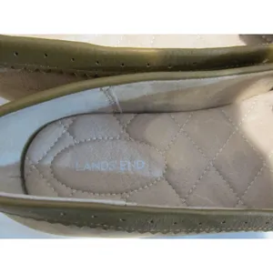 Lands’ End Tan Suede Penny Loafers Women’s 8.5 Classic Slip‑On Pre‑Owned thumbnail 5