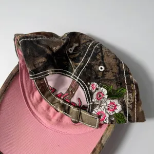 Vtg Y2K‎ Bone Collector Camo Pink Grunge Floral Hat Cap Adjustable thumbnail 4