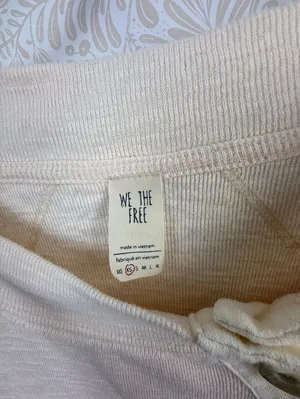 We the Free Cream Button Don’t Forget Me Lightweight Sweater - Size - XS thumbnail 7
