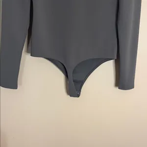 Express Taupe Gray Long Sleeve Crewneck Bodysuit thumbnail 6