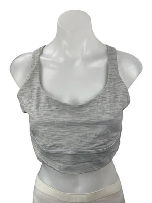 Lululemon Energy Gray Crossback Yoga Workout Athletic Sports Bra Crop Top Sz 12 thumbnail 1