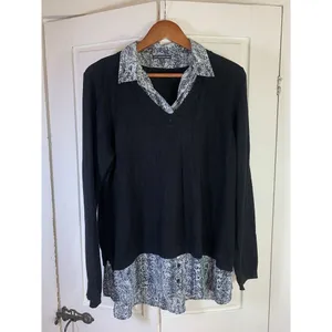 Adrianna‎ Papell Layered Sweater Shirt Tunic Top Women XL Office Church Career thumbnail 2