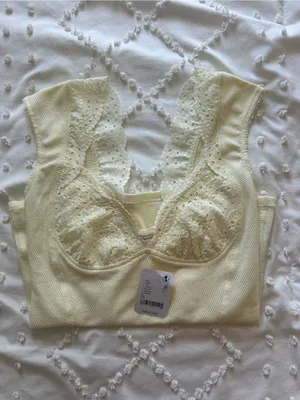Free People Limon Ice Yellow Lace-Trim Tank thumbnail 4