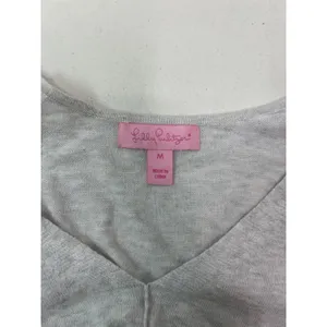 Lilly Pulitzer Martine Sweater Women's Light Gray Tassel Hem Long Sleeve Size M thumbnail 5