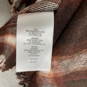 Denim & Co Heritage Plaid Cape Womens M Brown‎ White Fringe Buckle Closure thumbnail 8