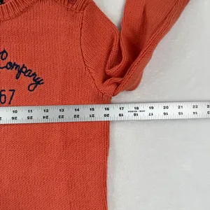 Polo Jeans Co Ralph Lauren Orange Cotton Blend Knit Sweater S Shoulder Button‎ thumbnail 7