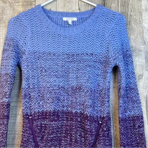 Delia’s XS Purple Crewneck Long Sleeve with Zippers(just for looks) thumbnail 3
