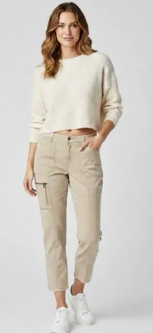 ✨HABITUAL Relaxed Cargo Ankle Cream/Tan Sz 4/27 Pants✨ thumbnail 1