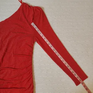 Gabrielle Union New York&Company x FASHION TO‎ FIGURE Red One Shoulder Dress L thumbnail 9