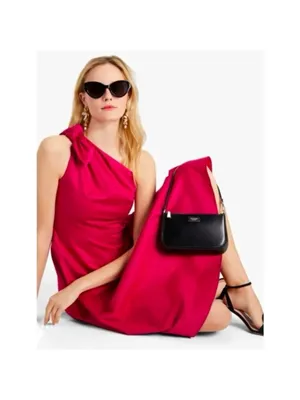 Kate Spade Poplin One-shoulder Sabrina Dress Color Rosa Plum Size 6 NEW thumbnail 2