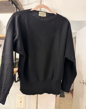 Eddie Bauer Wool Black Crewneck Sweater thumbnail 1