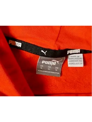Puma Women's Bright Orange Cropped Pullover Hoodie - Size M - JC401 • Size: Medi thumbnail 3