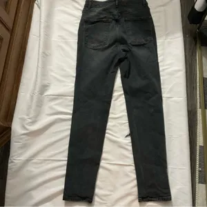 Free People We The Free High Rise Distressed Black Jeans 28 Casual Bikercore thumbnail 4