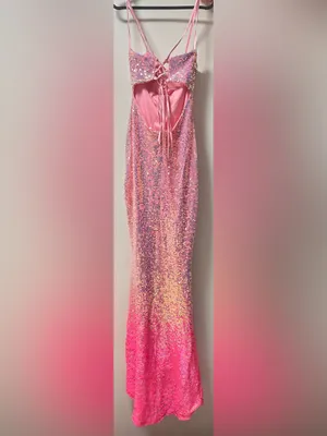Jump Apparel Pink Multicolor Sequin Maxi Dress — Juniors’ Size 3/4 (S) thumbnail 4