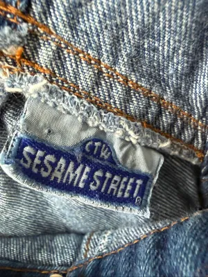Vintage Sesame Street Elmo Denim Overalls S M thumbnail 7