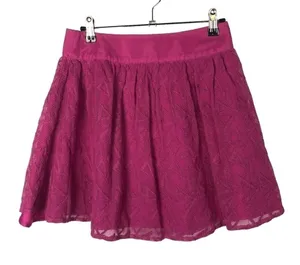 Free People Hot Pink‎ Lace Mini Skirt XS thumbnail 1