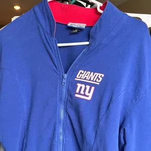 Reebok Blue New York Giants Zip-Up Hoodie with Red Accent thumbnail 1