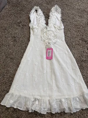 Edikted Shayla Ruffled Textured Mini Dress size CS NWT thumbnail 3