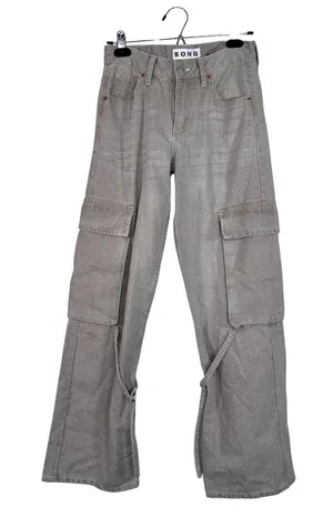 Song Light Grey Wide Leg Cargo Pants Womens 0 Casual Fall Staple Denim thumbnail 1