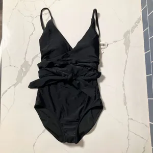 Aerie Wrap Full Coverage One Piece Swimsuit in Black Size XS NWT thumbnail 2