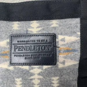 Pendleton Cowhide Leather Wool Travel Tote Zip Black Western thumbnail 3
