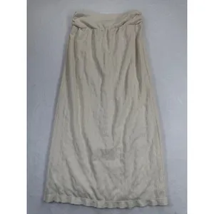 Free People Cream Textured High Rise‎ Maxi Skirt with Slit OB1670937 Size L thumbnail 9