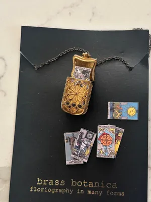 Botanica Tiny Tarot Deck Card Necklace antique thumbnail 5