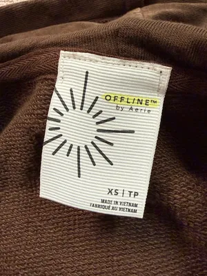 OFFLINE By Aerie Throw-Back Cropped Hoodie Women’s Size XS Brown Athletic Hoodie thumbnail 6
