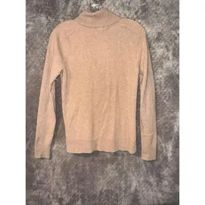 Ann Taylor Tan Turtleneck 100% cashmere long sleeve pullover sweater Small #750 thumbnail 4