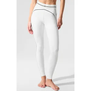 Alo Airbrush High-Waist Heart Throb Leggings White Black Hi-Rise Waisted Tights thumbnail 4