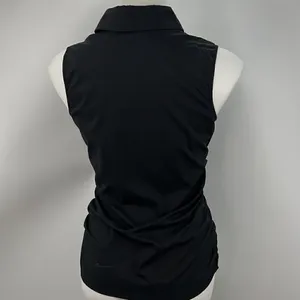 New York & Co small black ruched sleeveless top thumbnail 5