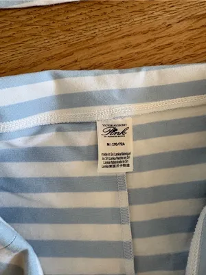 Frankie's Bikinis Light Blue & White Striped Lace-Trim Sleep Set thumbnail 4