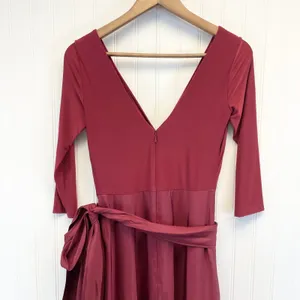 Alfred Sung Jersey‎ Mikado Gown Dress Womens 4 Burgundy Formal Holiday Gala thumbnail 6