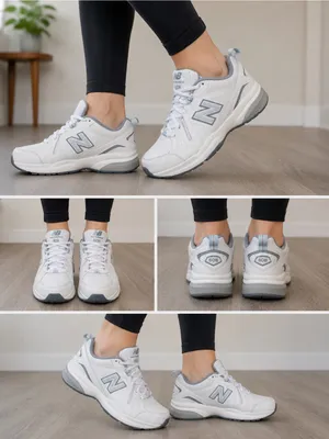New Balance 608 V5 White Gray Walking Training Shoes Women’s Size 6.5 thumbnail 2