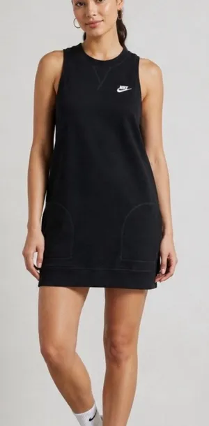 Nike Black Sleeveless Sweatshirt Mini Dress - size Large thumbnail 1