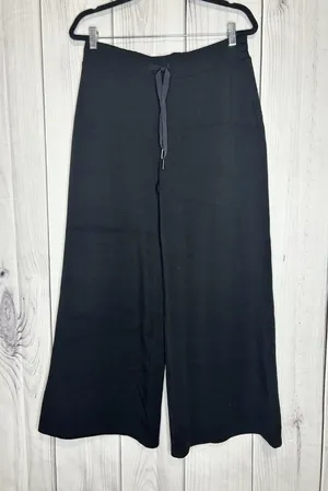 Spanx AirEssentials Women's Sz XL Black Wide Leg Drawstring Pants Lounge 50239Q thumbnail 1