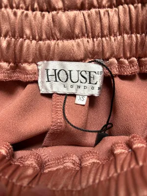 House of CB Wide Leg Satin Pants in Dusty Rose thumbnail 2