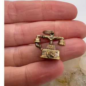 Vintage Avon Gold Tone Rotary Telephone Charm Antique Style Miniature Phone thumbnail 4