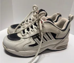 Brahma Eagle Steel Toe Work Sneakers White Navy Leather Chunky Utility Womens 9 thumbnail 1