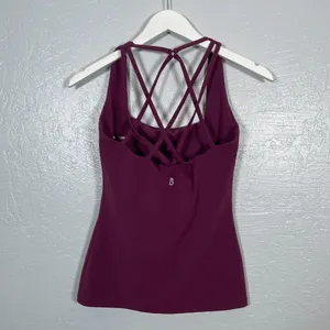 Buffbunny Collection Women S Purple Maroon Revolution Tank Built in Bra Strappy thumbnail 4
