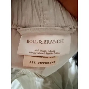 Boll & Branch Organic Cotton Pajama Top Grey Short Sleeve Button Down XS thumbnail 6