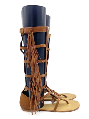 Colin Stuart Victoria’s Secret Sandals 9B Suede Fringe Tall Gladiator Festival thumbnail 4