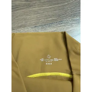 EUC Womens Aerie Offline 7/8 High Rise‎ Leggings mustard green Size M thumbnail 3