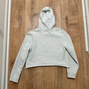 League | Women's Gray Nashville TN Cropped Striped‎ Graphic Hoodie Sweatshirt, M thumbnail 2