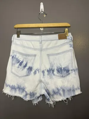 American Eagle Outfitters Mom Shorts Womens 6 Blue Tie Dye High Rise Cutoff thumbnail 2